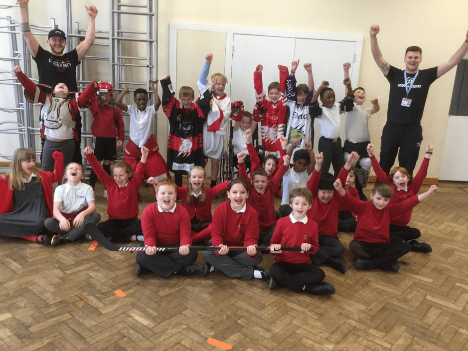 Community team visit Lyneham Primary School - Swindon Wildcats